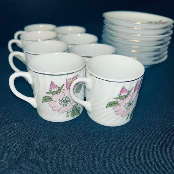 Set Of 8 Demitasse Espresso Cups And Saucers - Picture 12 of 12